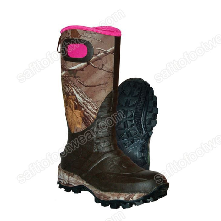 รองเท้าบูทยางกันน้ำกลางแจ้งทนทานพื้นรองเท้า